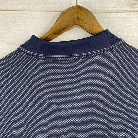 Roundtree & Yorke Polo Shirt Mens XL Blue Tan Print Golf Mercerized Cotton NWT - Picture 10 of 10